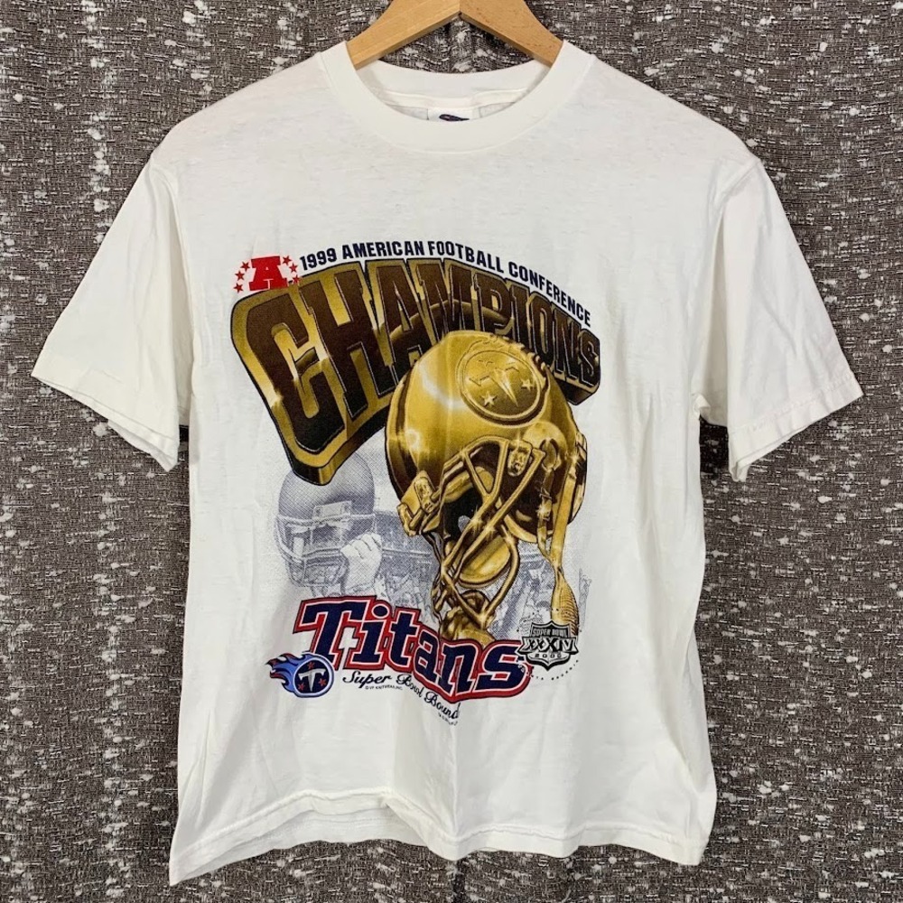 Vintage 1999 Tennessee Titans AFC Champions T-Shirt Super Bowl Youth Size 14/16